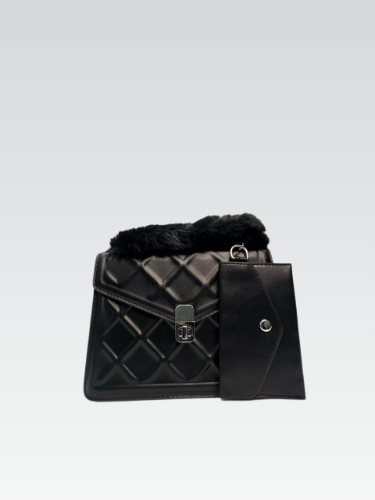 CROSS BODY Faux Fur Handle Clutch Bag