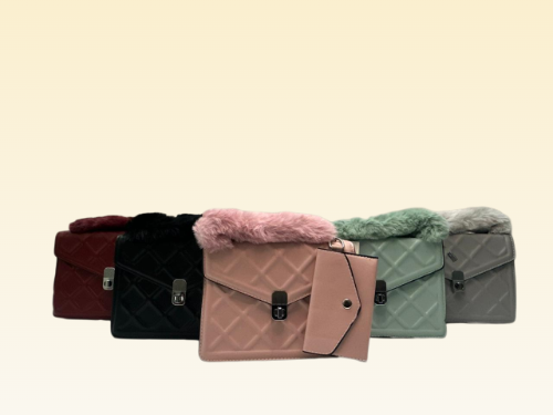 CROSS BODY Faux Fur Handle Clutch Bag