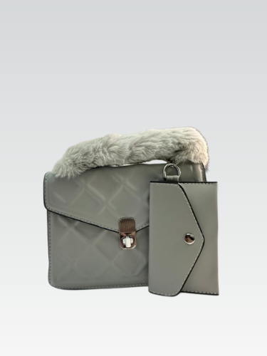 CROSS BODY Faux Fur Handle Clutch Bag