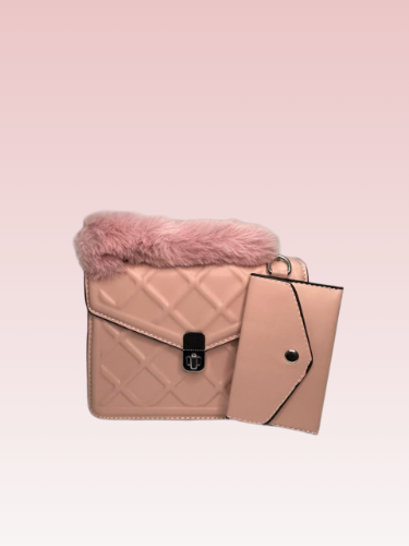 CROSS BODY Faux Fur Handle Clutch Bag