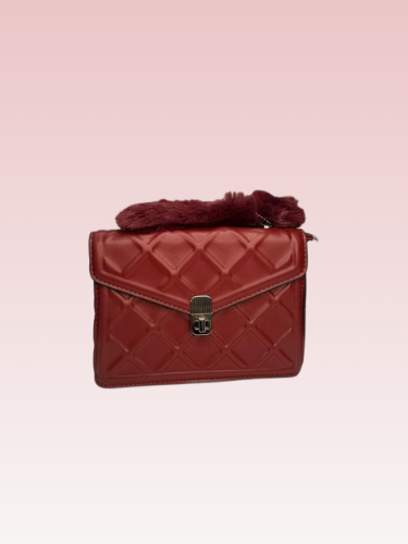 CROSS BODY Faux Fur Handle Clutch Bag