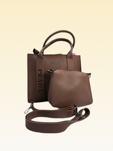 PRADA-Style Mini Tote Bag with Detachable Pouch