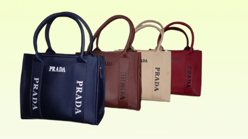 PRADA-Style Mini Tote Bag with Detachable Pouch