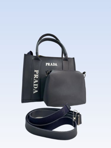 PRADA-Style Mini Tote Bag with Detachable Pouch