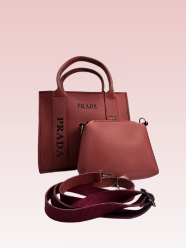 PRADA-Style Mini Tote Bag with Detachable Pouch