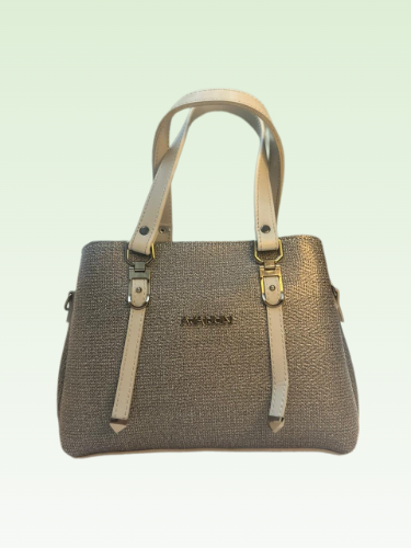 Textured Structured Handbag with Adjustable Shoulder Strap
