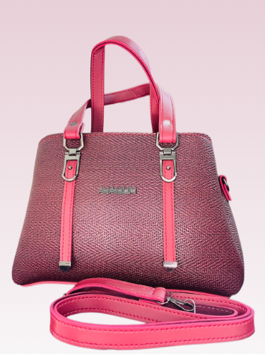 Textured Structured Handbag with Adjustable Shoulder Strap