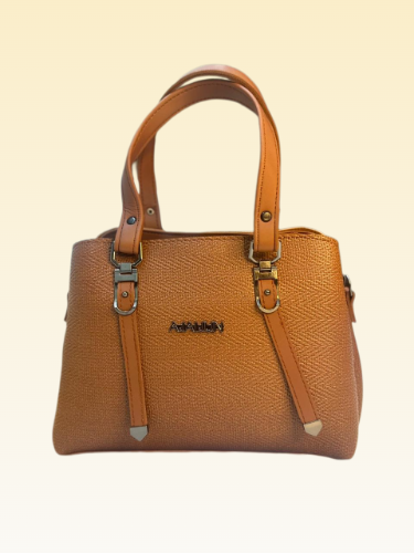 Textured Structured Handbag with Adjustable Shoulder Strap