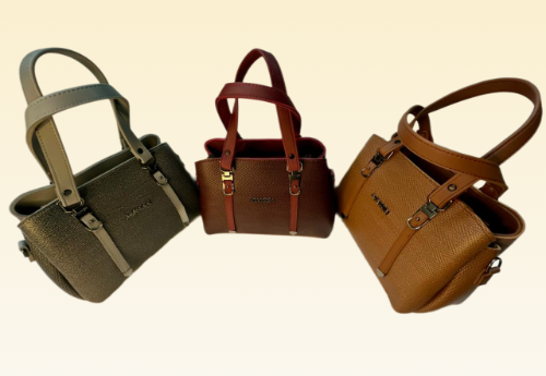 Textured Structured Handbag with Adjustable Shoulder Strap